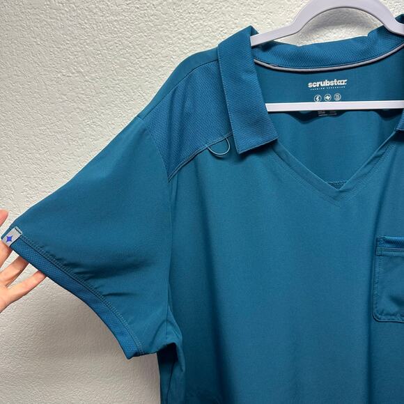 NWT! Scrubstar Women’s Sz 3XL Scrub Set V-Neck Collared Top Jogger Style Pant - Picture 11 of 17